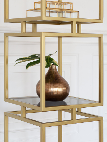 Стеллаж CUBIC-4, золотой, тонированное стекло, 40*40*196,5 фото 3