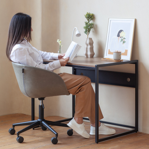 Стол письменный Rimini, черный, ЛДСП Дуб Канзас, 90*65*75 фото 3