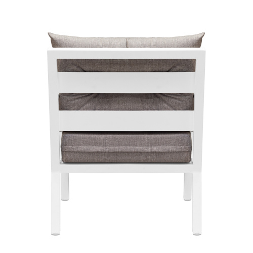 Кресло уличное SANTORINI, алюминий белый, светло-серая рогожка, дерево фото 8