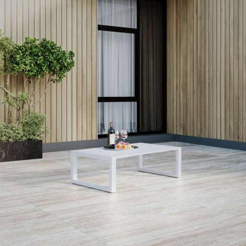 Стол уличный журнальный CAPRI, алюминий белый фото 3