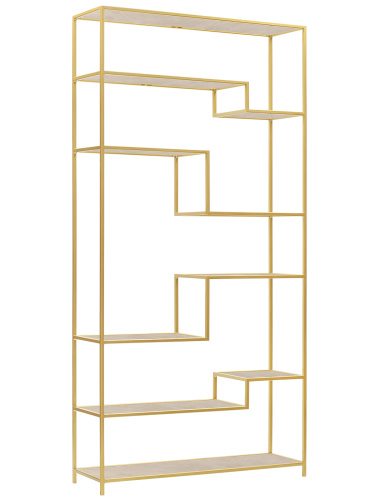 Стеллаж JAQLENE, золотой, керамика Слоновая кость, 100x30*200 фото 7