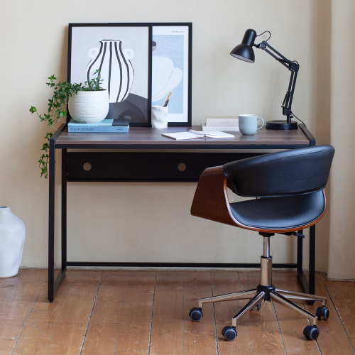 Стол письменный Rimini, черный, ЛДСП Орех Табак, 120*65*75 фото 2