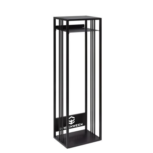 Дровница CAPRI с полкой, черная, столешница металл, 40*30*134 фото 9