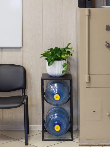 Подставка для 2 бутылок со столиком, черная фото 2