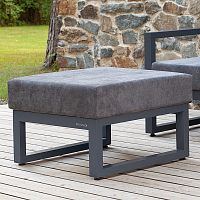 Пуф уличный CAPRI, алюминий серый, темно-серый велюр