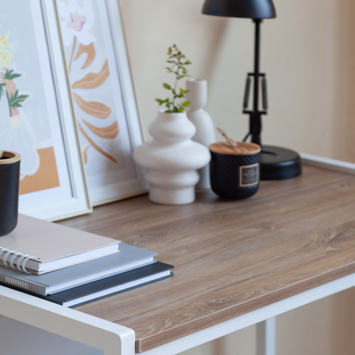 Стол письменный AGORA, 90*50*76,5, белый, ЛДСП Дуб Канзас фото 5