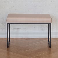 Банкетка ALBA SMART, черная, экокожа Light Beige, 65*35*45