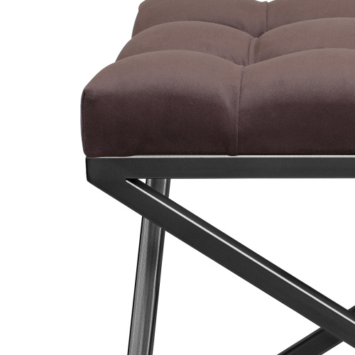 Банкетка ZUMA, черная, Kashtan, каретная стяжка, 110*40*45 фото 4