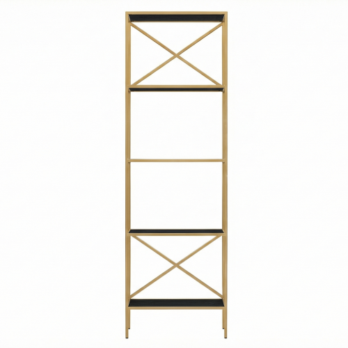 Стеллаж KARIN, золотой, ЛДСП Черный Лес фото 2