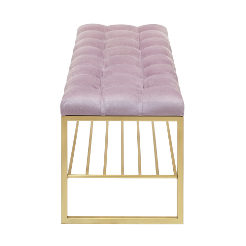 Банкетка RUBY, золотая, Dusty Pink, каретная стяжка, 110*40*45 фото 10