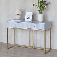 Консоль VERONA, золотая, МДФ Pearl Grey, 112*40*78