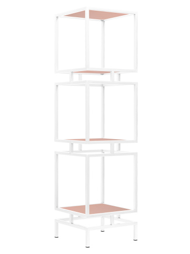 Стеллаж CUBIC-3, белый, ЛДСП Розовый антик, 1505x400x400 фото 2
