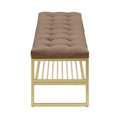 Банкетка RIMINI, золотой, Mocco, каретная стяжка, 110*40*45 фото 3