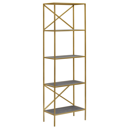 Стеллаж KARIN, золотой, керамика антрацит, 55*30*175 фото 6