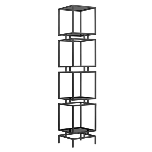 Стеллаж CUBIC-4, черный, тонированное стекло, 40*40*196,5 фото 7