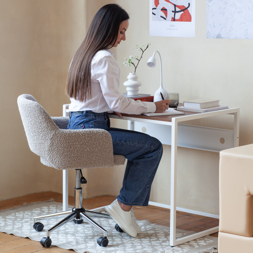 Стол письменный Rimini, белый, ЛДСП Орех, 90*65*75 фото 3