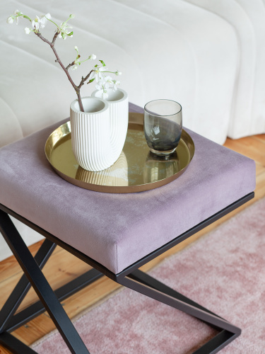 Пуф Chelsea, черный, Dusty Pink, 40*40*45 фото 5