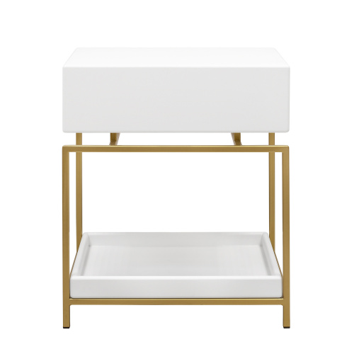 Тумба прикроватная KARIN MINI, золотая, МДФ Snow White фото 3