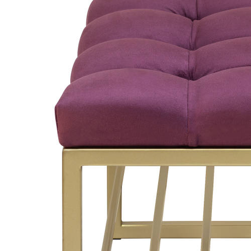 Банкетка RUBY MINI, золотая, Marsala, каретная стяжка, 85*40*45 фото 9