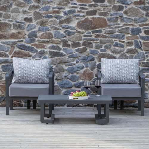 Набор садовой мебели AMALFI / 3 предмета: 2 кресла, стол / LAVA/Stone (S2B) фото 2