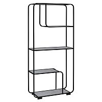 Стеллаж SIENA, черный, ЛДСП Бетон светлый