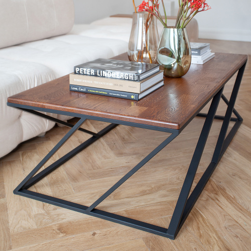 Cтолик кофейный PORTER, черный/дуб, 130*70*42 фото 2