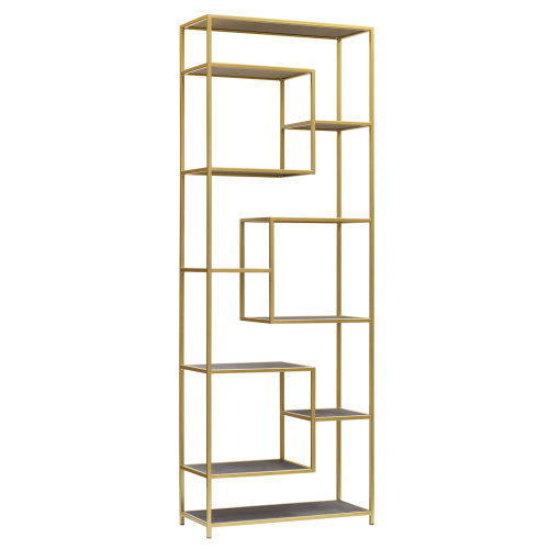 Стеллаж OLIVIA, золотой, полки керамика антрацит, 70*30*195,3 фото 7