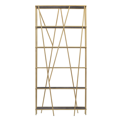 Стеллаж EVA, золотой, керамика Antracite, 90*30*190 фото 4