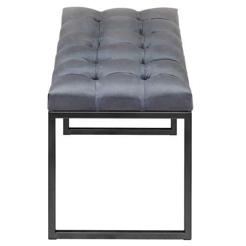 Банкетка ALBA MINI, черная, Mouse Grey, каретная стяжка, 85*40*45 фото 3