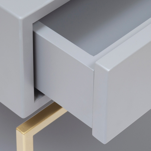 Тумба прикроватная KARIN, золотой, МДФ Mouse Gray фото 6