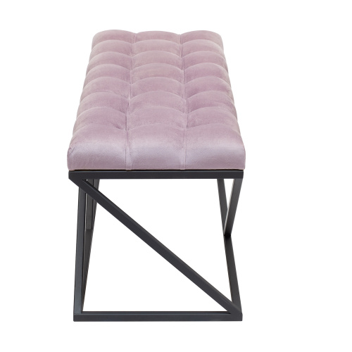 Банкетка ZUMA, черная, Dusty Pink, каретная стяжка, 110*40*45 фото 5