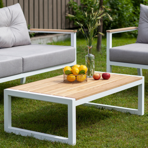 Набор садовой мебели SANTORINI диван, кресло, столик, белый цвет фото 3