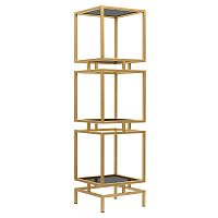Стеллаж CUBIC-3, золотой, тонированное стекло