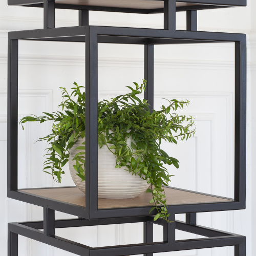 Стеллаж CUBIC-3, черный, ЛДСП Робиния, 40*40*150,5 фото 3