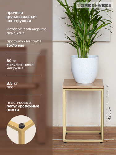 Столик для цветов TORI 40, золотой фото 6