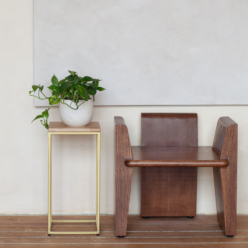 Столик для цветов TORI 60, золотой фото 2