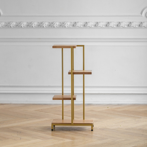 Стеллаж-подставка для цветов Loft 5, золотой, 40*23*80 фото 3