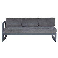 Диван уличный CAPRI модульный с левым подлокотником, алюминий цвет серый, темно-серый велюр