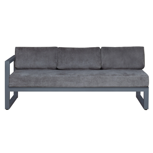 Диван уличный CAPRI модульный с левым подлокотником, алюминий цвет серый, темно-серый велюр