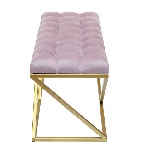 Банкетка ZUMA, золотая, Dusty Pink, каретная стяжка, 110*40*45 фото 5