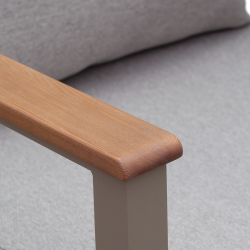 Кресло уличное SANTORINI, алюминий PECAN, рогожка BAHAMA ASH, дерево фото 13