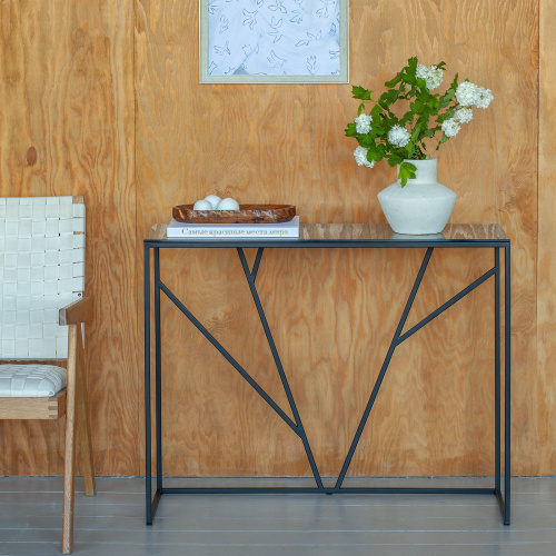 Консоль EVA, черная, тонированное стекло, 100*35*81 фото 2