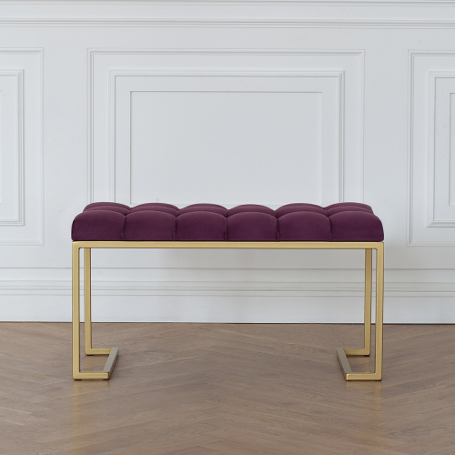 Банкетка OMEGA MINI, золотая, Marsala, каретная стяжка, 85*40*45