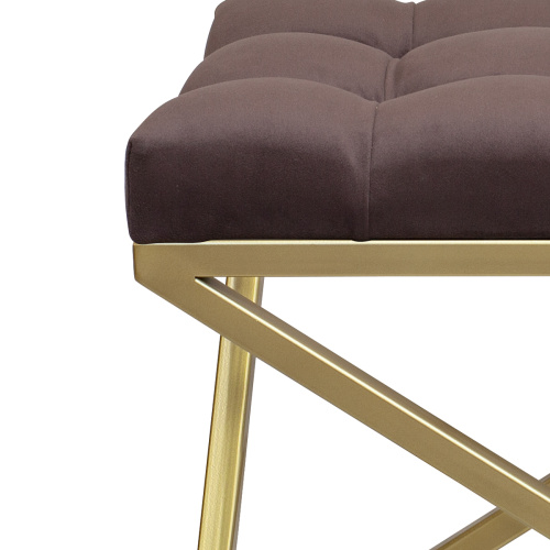 Банкетка ZUMA, золотая, Kashtan, каретная стяжка, 110*40*45 фото 4