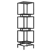 Стеллаж CUBIC-3, черный, тонированное стекло