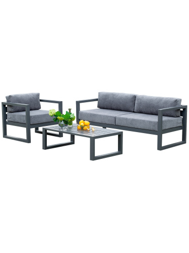 Набор садовой мебели CAPRI / 3 предмета: диван, кресло, столик / серый (S3) фото 9