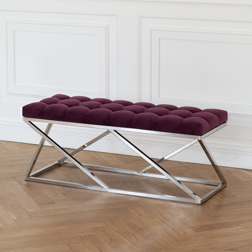 Банкетка ZUMA, н/ж сталь, Marsala, каретная стяжка, 110*40*45 фото 2