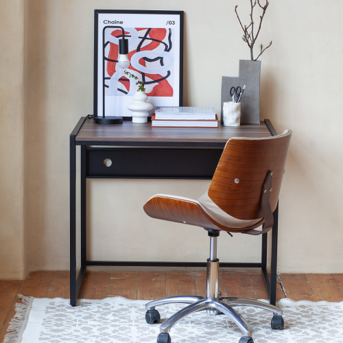 Стол письменный Rimini, черный, ЛДСП Орех Табак, 90*65*75 фото 2