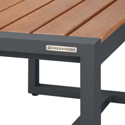 Стол обеденный SANTORINI, алюминий LAVA, дерево фото 9