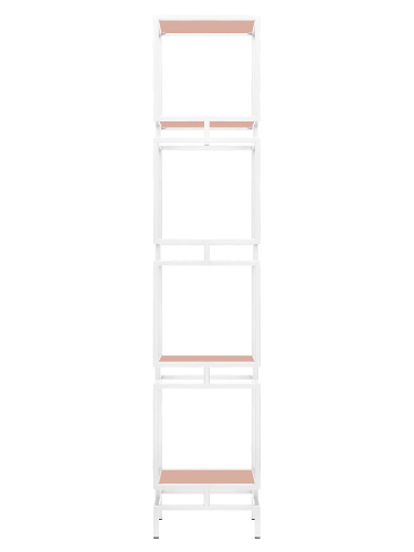 Стеллаж CUBIC-4, белый, ЛДСП Розовый антик, 40*40*196,5
